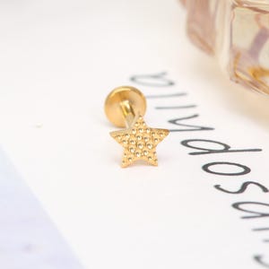 Brinco de piercing labret 18G 16G G23 de titânio bioflex, piercing de nariz, piercing de lábio, estrela, minimalista, cartilagem, piercing labret, hélix, joia