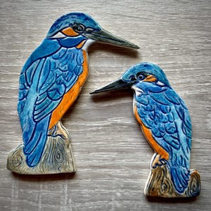 Ceramic perching Kingfisher mosaic tile, piece, beautifully crafted tile to add a unique touch to your own mosaic making or wall art.
