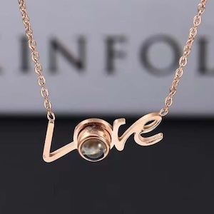 Benutzerdefinierte Liebesbrief Halskette | Sons Freundin Geschenk romantische Halskette | Charm Halskette | Liebe Foto Halskette