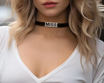 Personalized Name Necklace, Fashion Special Hollow Text Choker, Gifts For Her, Custom Name Necklace, Leather Choker,Customized Name Necklace