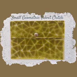 Handgefertigte kleine geometrische gelbe Samtbrieftasche für Münzen, Karten und spezielle Schlüssel, schickes Design