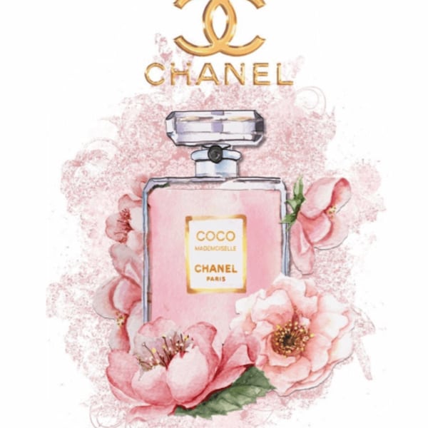 Chanel Floral Perfume Wall Art Etsy