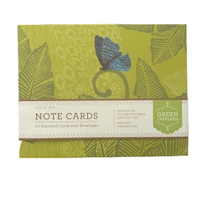 Green Inspired notecard set! Bugs boxed notecards set! Reusable Keepsake box! 20 cards & envelopes!