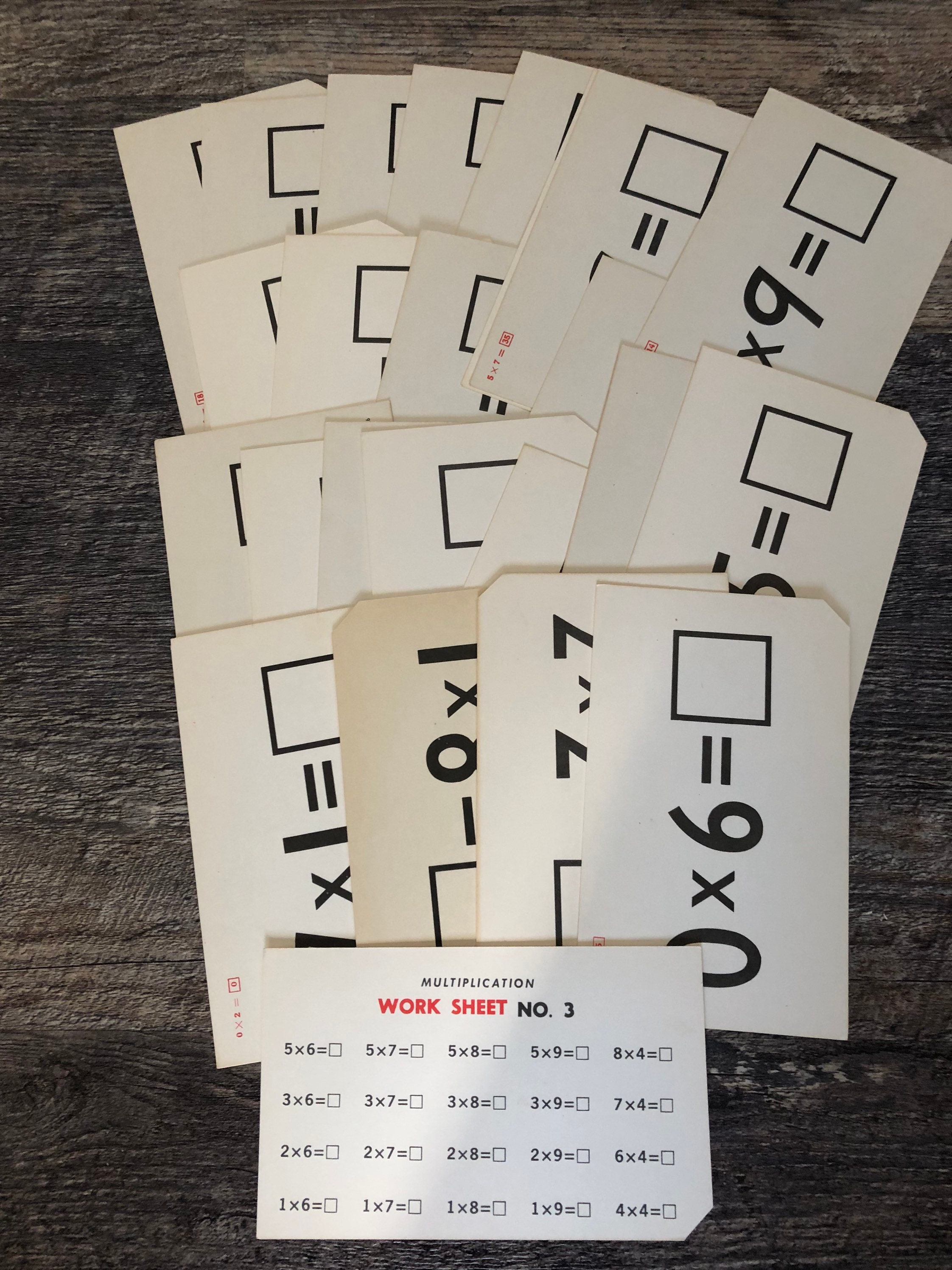 25 Vintage 1965 Milton Bradly New Math Flash Cards! Approximately 6”x3 ...