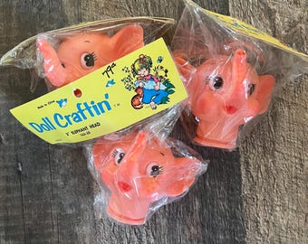 Vintage pink elephant craft head. Anthropomorphic.  Approximately 2 3/4”. YOU CHOOSE!