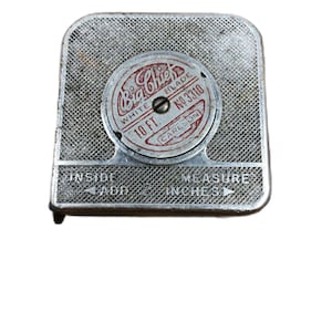 Vintage Carlson & Sullivan Big Chief, década de 1950, 10 pés, lâmina branca, cabeça giratória, n.º 3310, fita métrica.