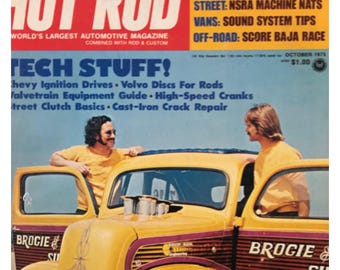 Rivista HOT ROD. Copia originale d'epoca. Rivista classica. Ottobre 1975.