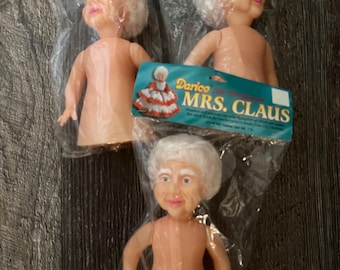 Vintage Darice Air Freshener Doll Mrs Claus Crochet craft doll.  6 1/2” New old stock!