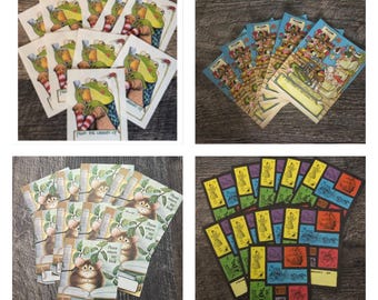 Set of 10 Antioch Book plates. Messy mouse or children’s books, frog, mouse. Authentic original. YOU CHOOSE!