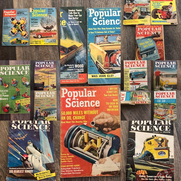 Popular Science Magazines. 1950s-1960s. Fair condition. You Choose.