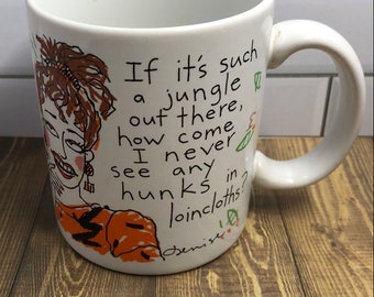 Sale***** Vintage 1989 Hallmark Shoebox Greetings Denise Coffee Mug Cup  Jungle Hunk Loincloths - Etsy