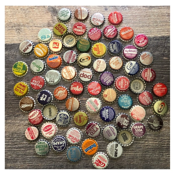 Lot of 10 Vintage unused soda pop bottle caps! All different.