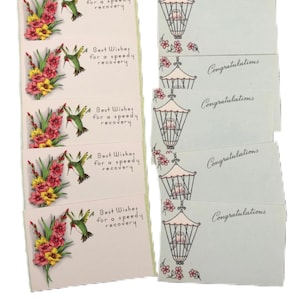 10 Antique Vintage florist cards. Authentic original. 2 styles 5 of each of the 2 patterns.
