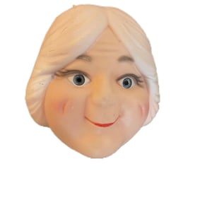 Vintage 4 "oma oude dame poppengezicht. Nieuwe oude voorraad!