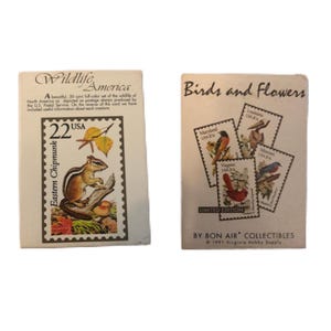Vintage jaren 90 wilde dieren in Amerika of Birds and Flowers Fifty States Amerikaanse postzegels verzamelkaarten. Bon Air. Virginia Hobby-voorraad.