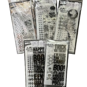 Sale******Halloween Stampers anonymous Tim Holtz stamp stencil combo. FALL & HALLOWEEN***You Choose.