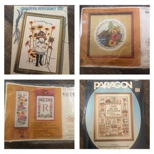 Various Vintage embroidery stitchery needle craft Kits. New old stock. YOU CHOOSE.