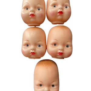 ヴィンテージの3 1/4インチ人形の顔。青灰色のリアルな目！デッドストック品。お好きなものをお選びください！