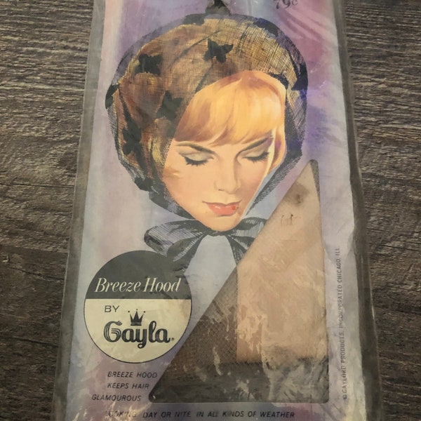 Vintage Breeze Hood by Gayla! Sheer with butterfly print. Original. No. 684