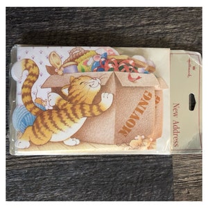 Vintage Hallmark Nieuw adres "bewegende" notitiekaarten. 10 kaarten en enveloppen. Nieuwe oude voorraad. Ongeopend.