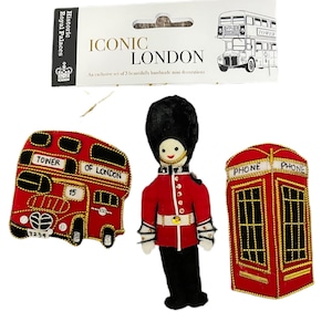 Historic Royal Places brand ICONIC LONDON Set of 3 Handmade Christmas tree hanging ornaments Decorations.