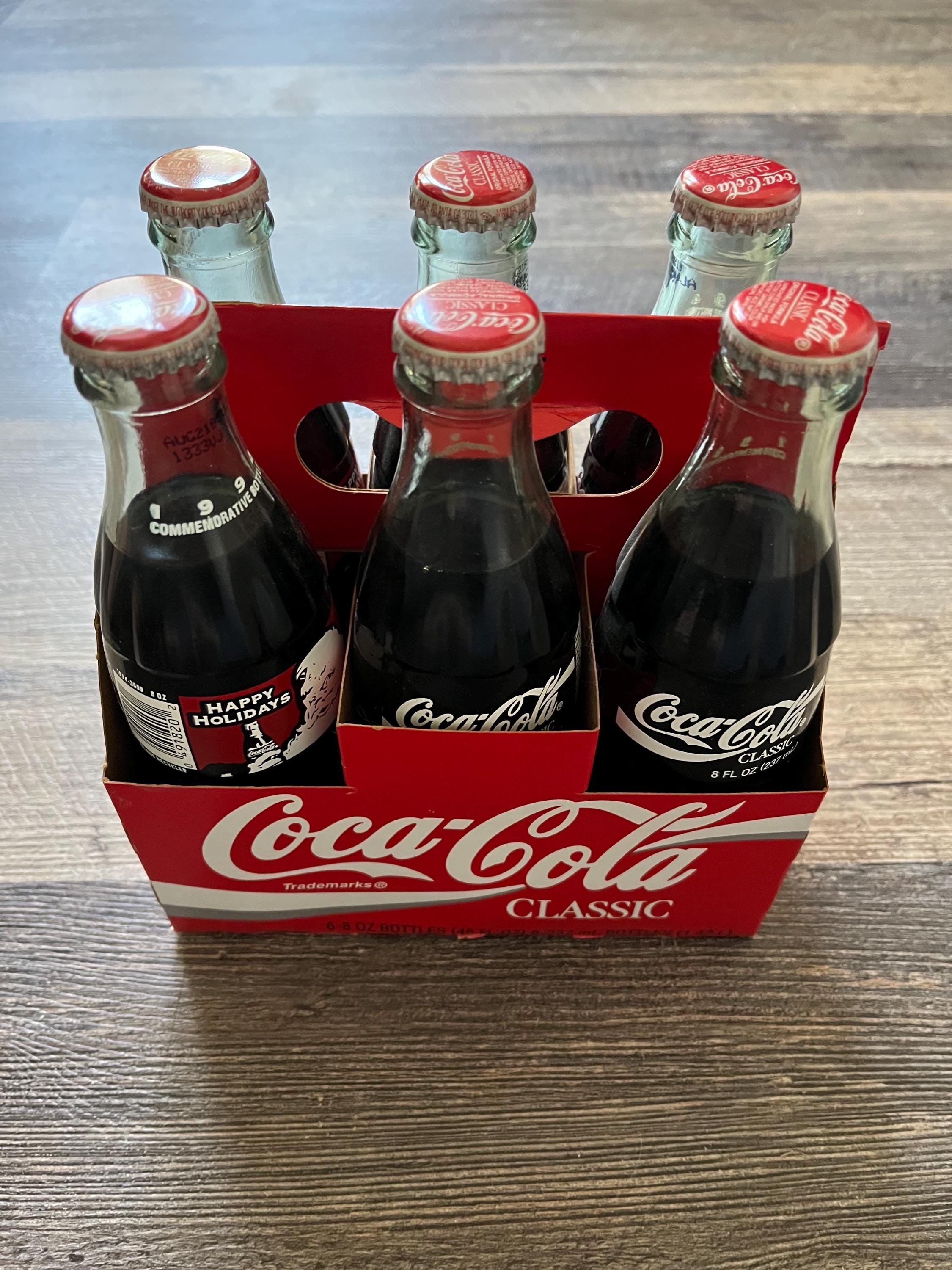 COCA-COLA 1994 Set of 6 - 8 Oz Bottles Happy Holidays