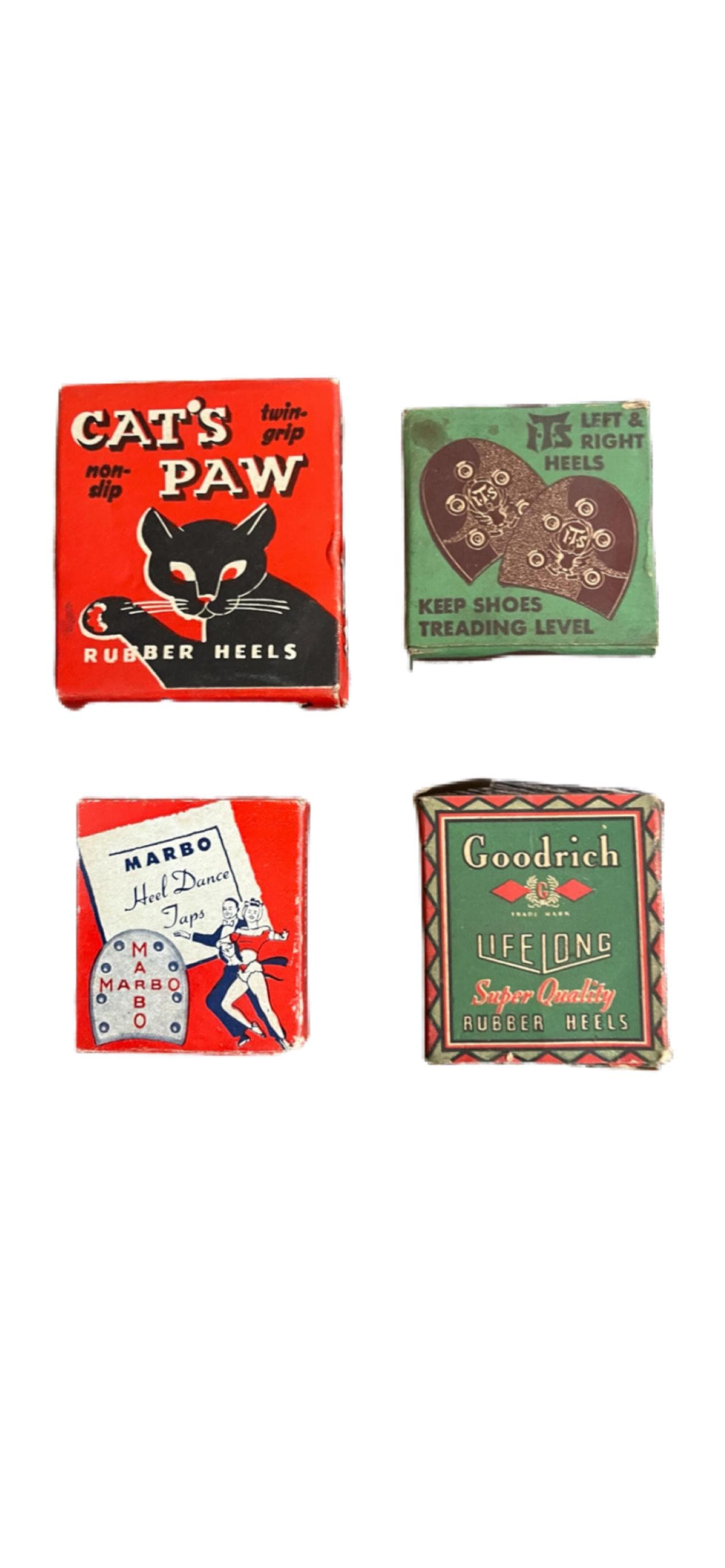 Vintage Cats Paw Goodrich Marbo Tap Heels or I.T.S Rubber Heels W