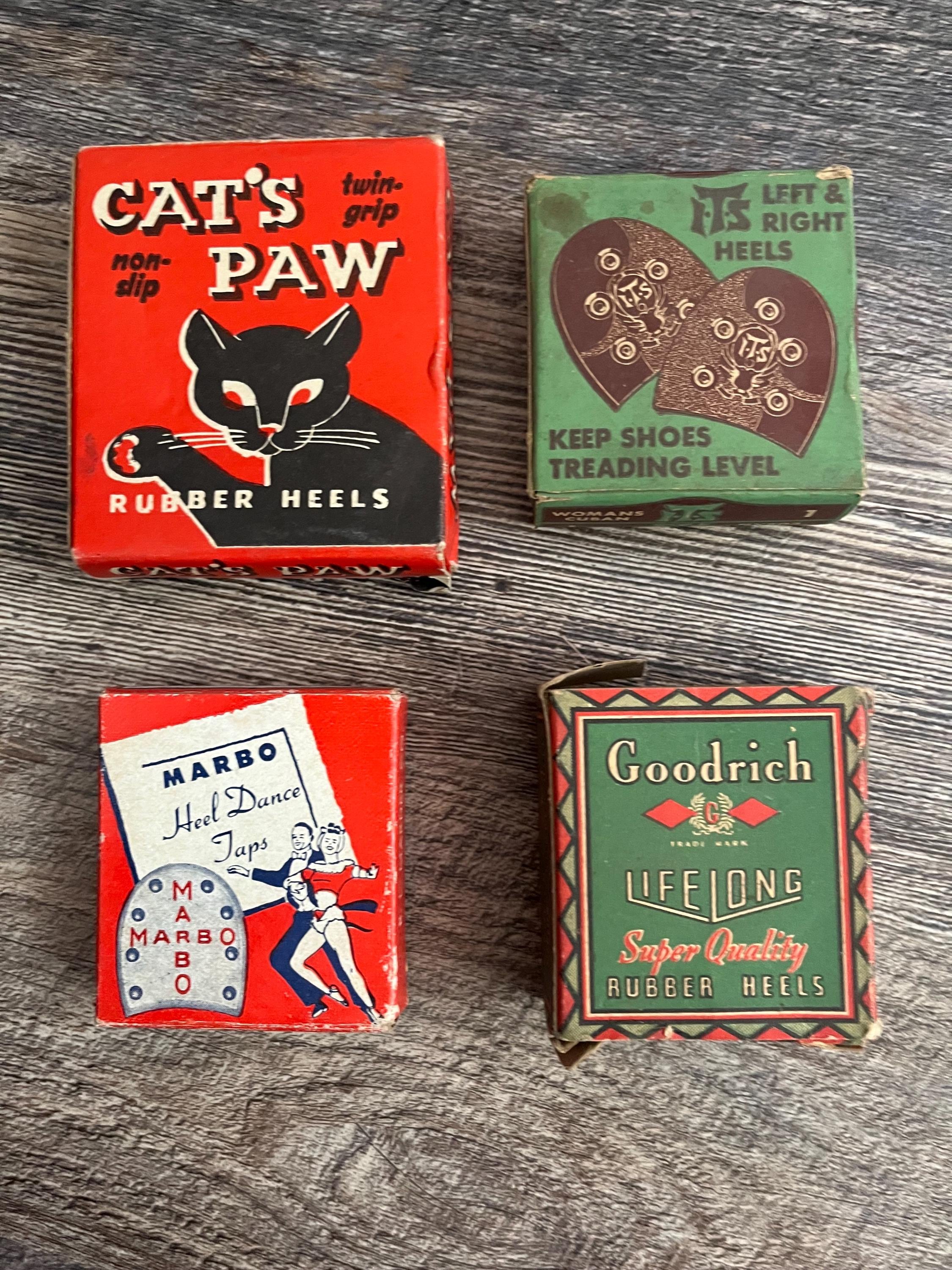 Vintage Cats Paw Goodrich Marbo Tap Heels or I.T.S Rubber Heels W