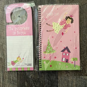 Vintage Studio 18 Whimsical Princess! Spiral Notebook or Doorknob List Pad. 2008 New old stock! YOU CHOOSE!