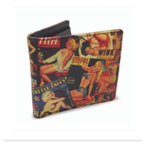 Retro A Go Go-portemonnee voor heren. Leuk House Devil of Vintage Girlie Magazine!  Gloednieuw! JIJ KIES!