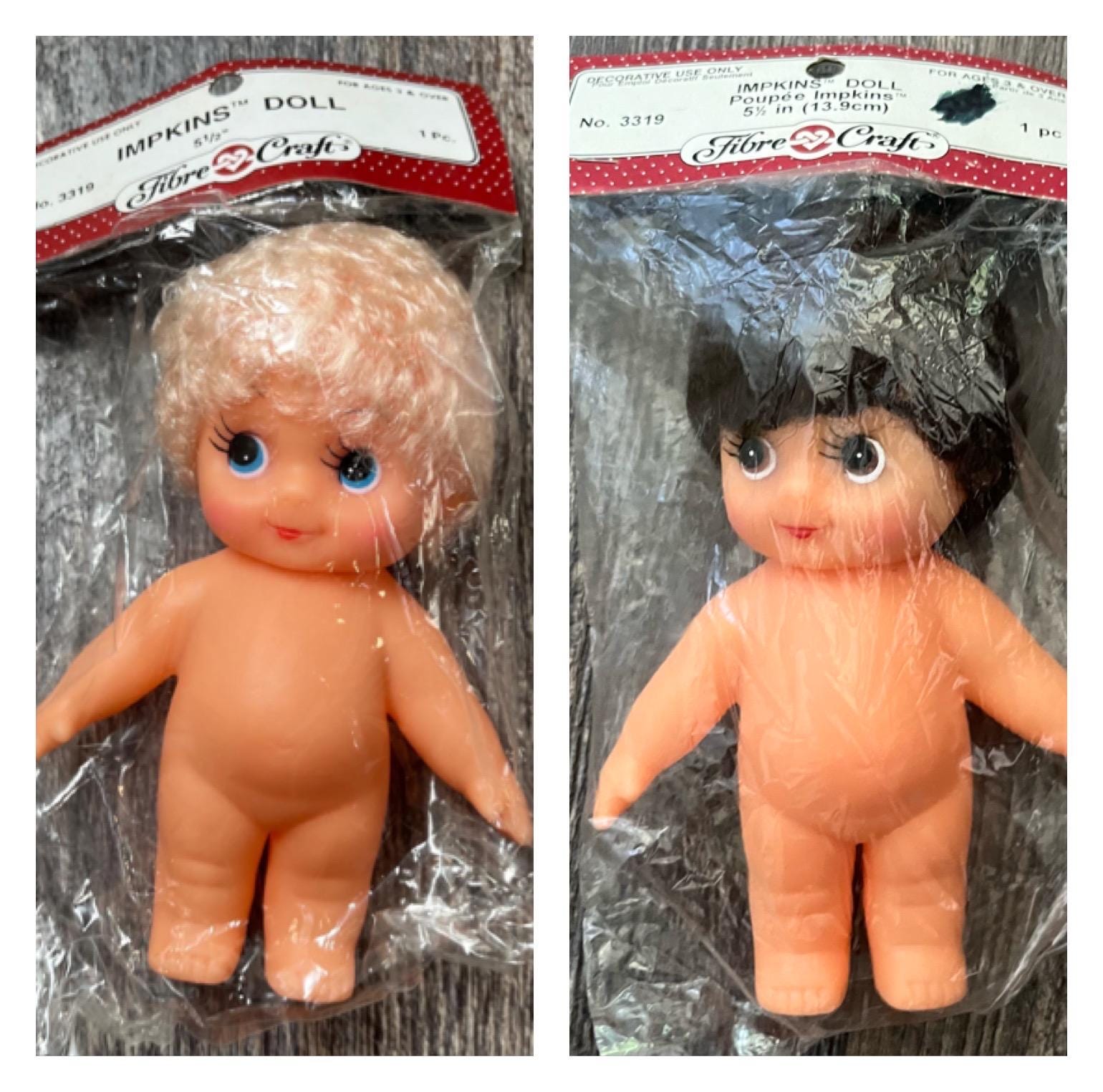 Vintage Doll Poupee Impkins Style. Standing Kewpie 5 1/2” Blonde