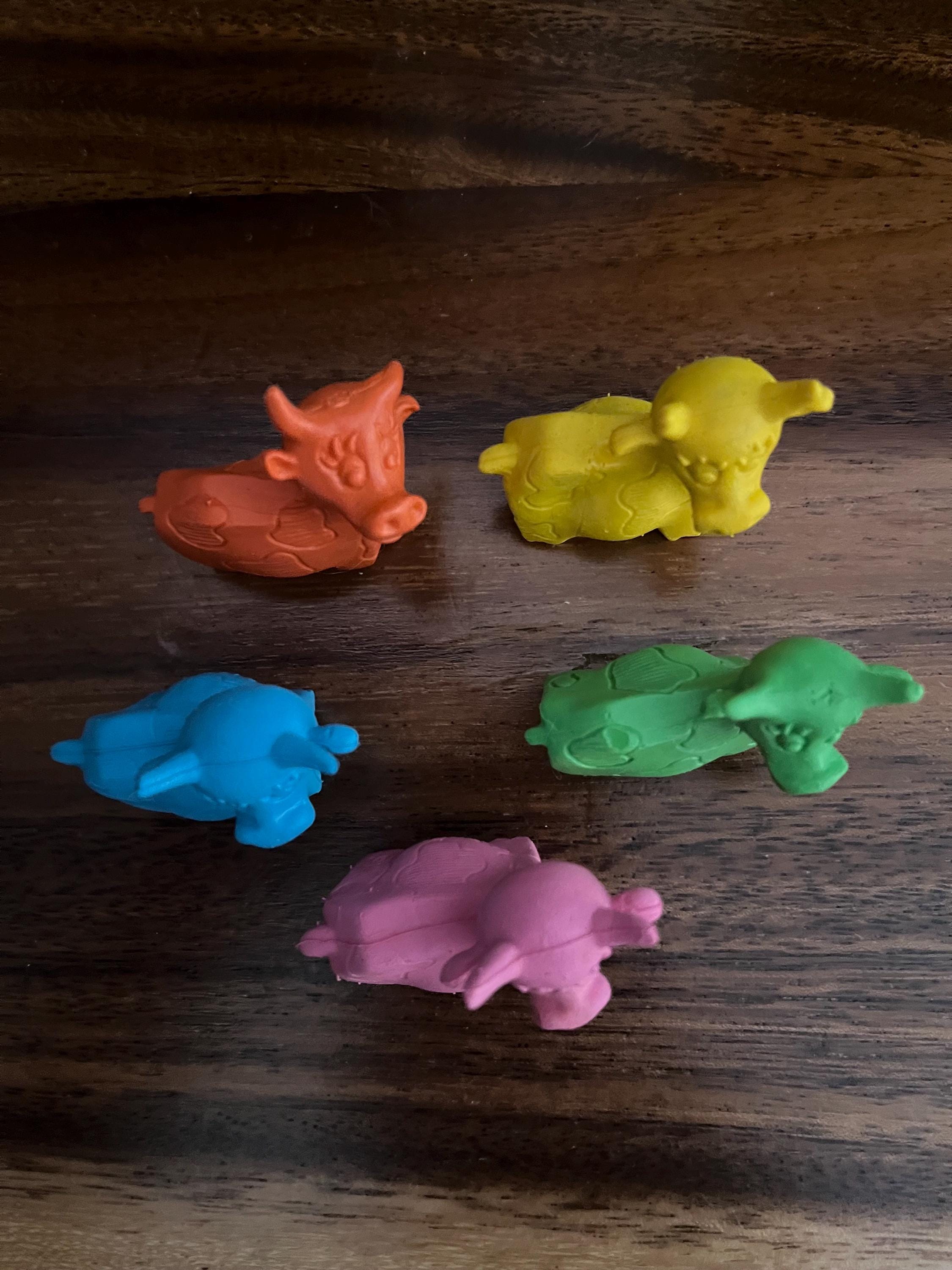 ヴィンテージ消しゴム。牛の消しゴム5個セット。ピンク、イエロー