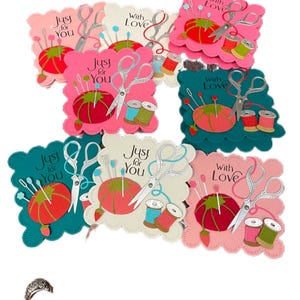 4 cartes faites main. Cartes de correspondance en forme de découpe « Notions » ! Chacune des 4 cartes est différente et unique.