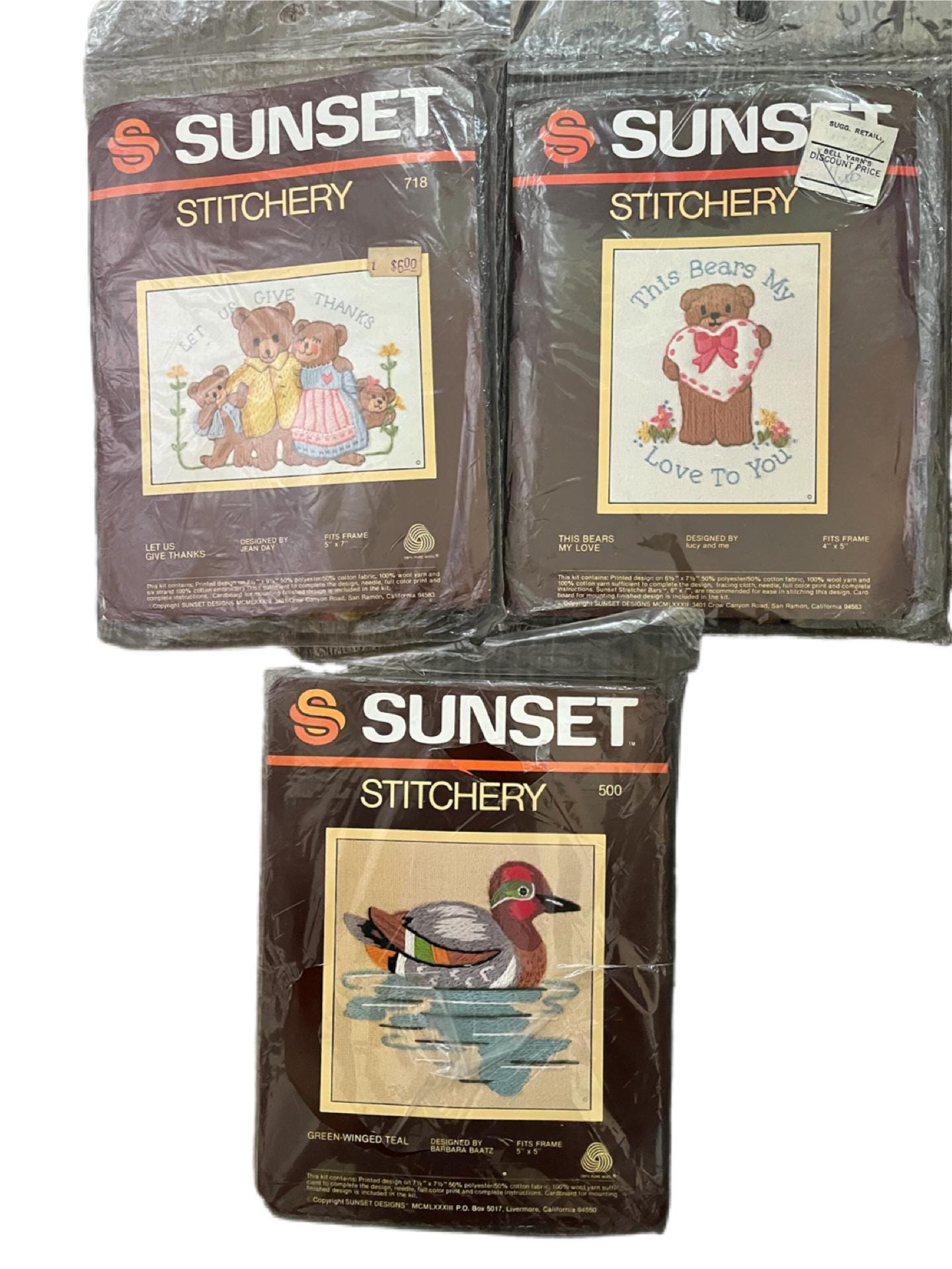Jiffy Stitchery! Sunset Designs. Indian Vase Series! New Old Stock