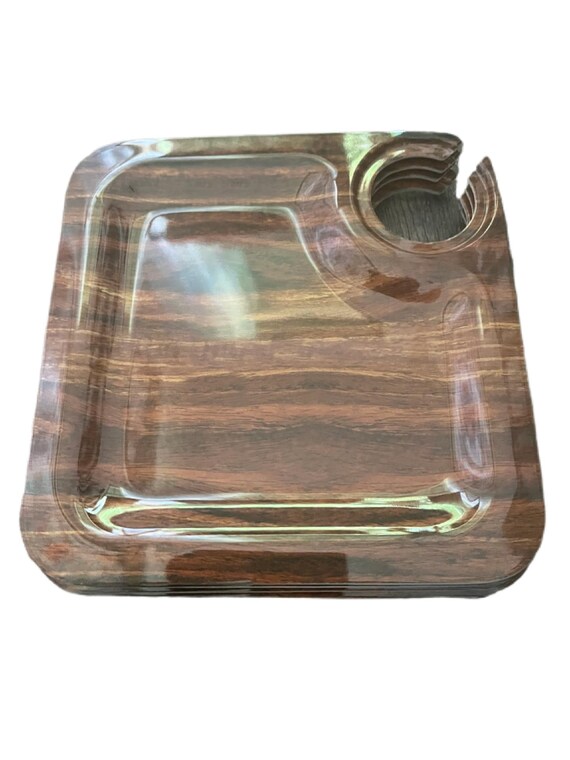 Primeware Set di piatti per antipasti di vino, in legno di mogano, con supporto per carne, formaggio, frutta, bicchieri da vino