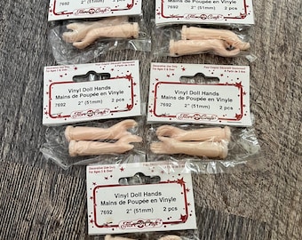 Fibre Craft Plastic Doll arms/hands! 1” or 2” Unopened sealed new old stock! YOU CHOOSE!