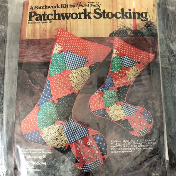 Kit patchwork vintage de Yours Truly. Bas de 14 pouces ! Kit complet. 1977.