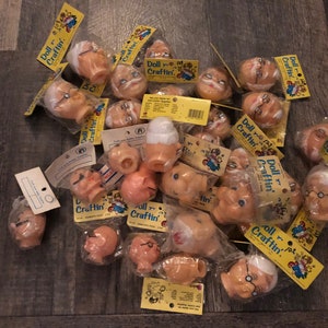 Vintage doll heads and faces.  Doll Craftin’ brand. New old stock. In original packages. YOU CHOOSE!