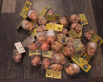 Cabezas y caras de muñecas vintage. Marca Doll Craftin’. Stock nuevo. En sus empaques originales. ¡TÚ ELIGES!