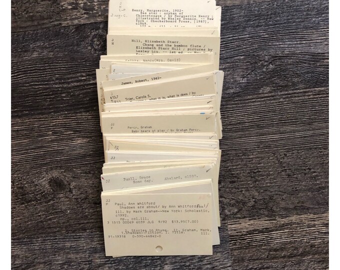 50 Vintage Library Catalog Cards Etsy