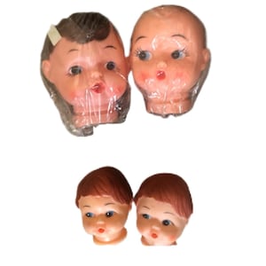 ビンテージクラフト人形の頭。茶色のまつ毛。新品の中古品。お選びください!