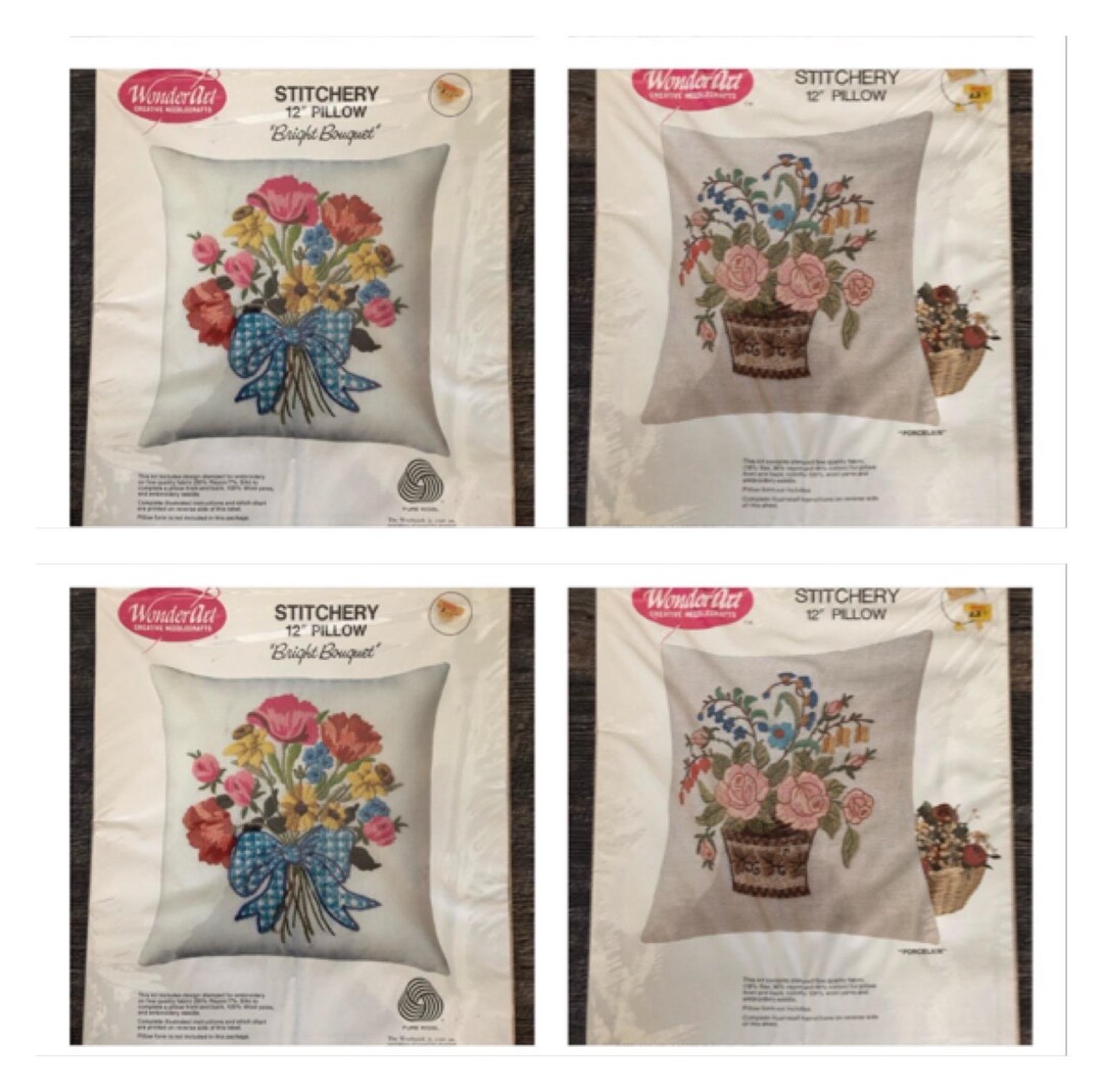 Kit Broderie Tamponnée WonderArt Modèle Rondo - Coussin Et Ouate Inclus - Neuf