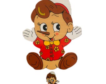 Vintage Bartolucci Italy Pinocchio Wall Hanging Wood Music Box Vintage Bartolucci Italy Pinocchio Wall Hanging Wood Music Box
