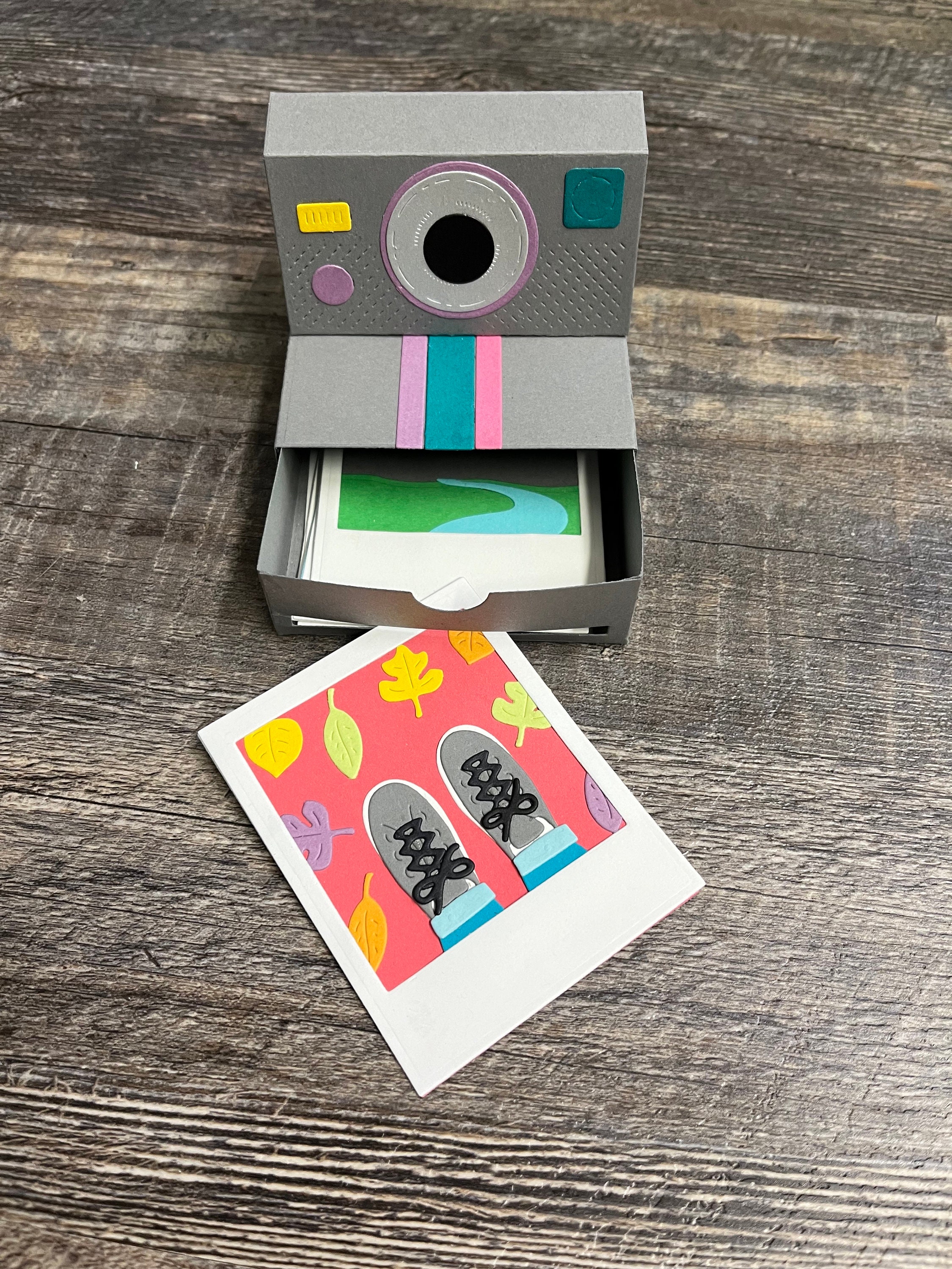 1 Handmade Paper Polaroid Camera and 5 Single Sided “polaroid” Cards ...