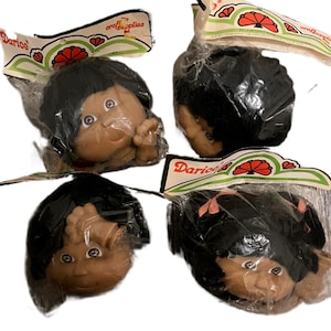 Vintage Darice Coconut Kids doll head.  Approximately 3 1/2” Like Cabbage Patch.