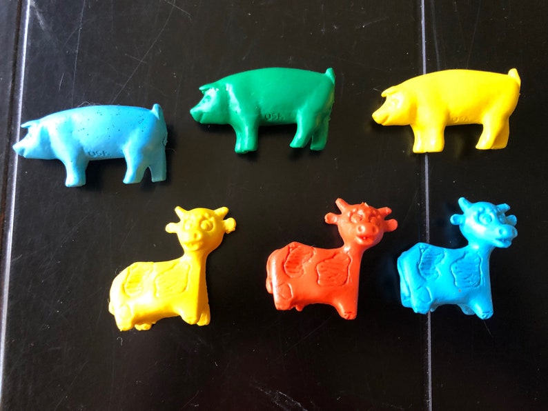 Vintage Erasers. Pig Cow Eraser Tops. New Old Preowned Stock. Etsy