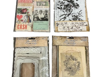 ¡Cartón aglomerado, tiras de collage o material fotográfico efímero de Tim Holtz! ¡Ideología! ***Tú eliges.