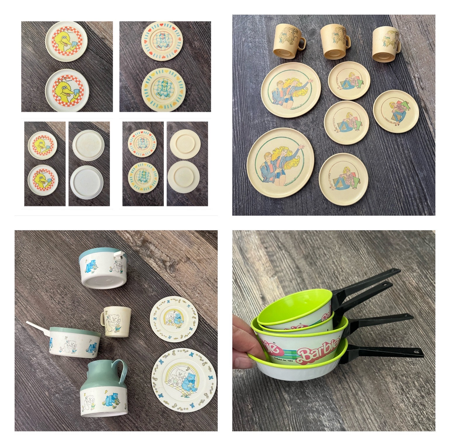 Mini juego de té infantil vintage. Juegos de Barbie Chilton o Mattel. Década de 1980 ¡TÚ ELIGES!