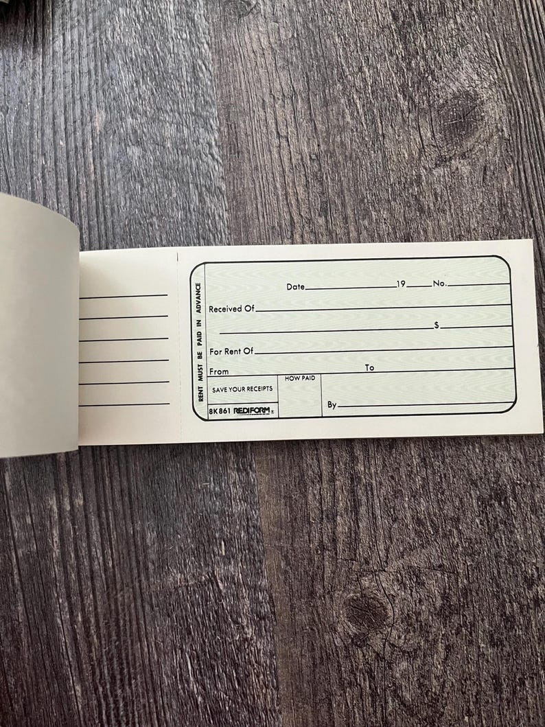 Vintage Rediform Rent Receipt Book. 8K861 1 Part 50 Sheets. Preowned ...