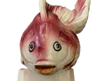 Vintage Goldfisch Koi Fisch Keramik Buchstütze! Hergestellt in Japan! MCM